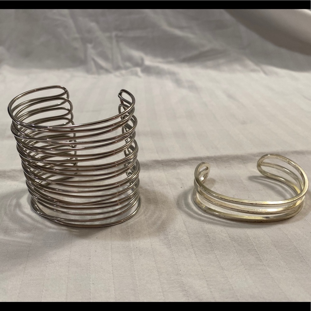 2 Silver Bracelet Cuffs